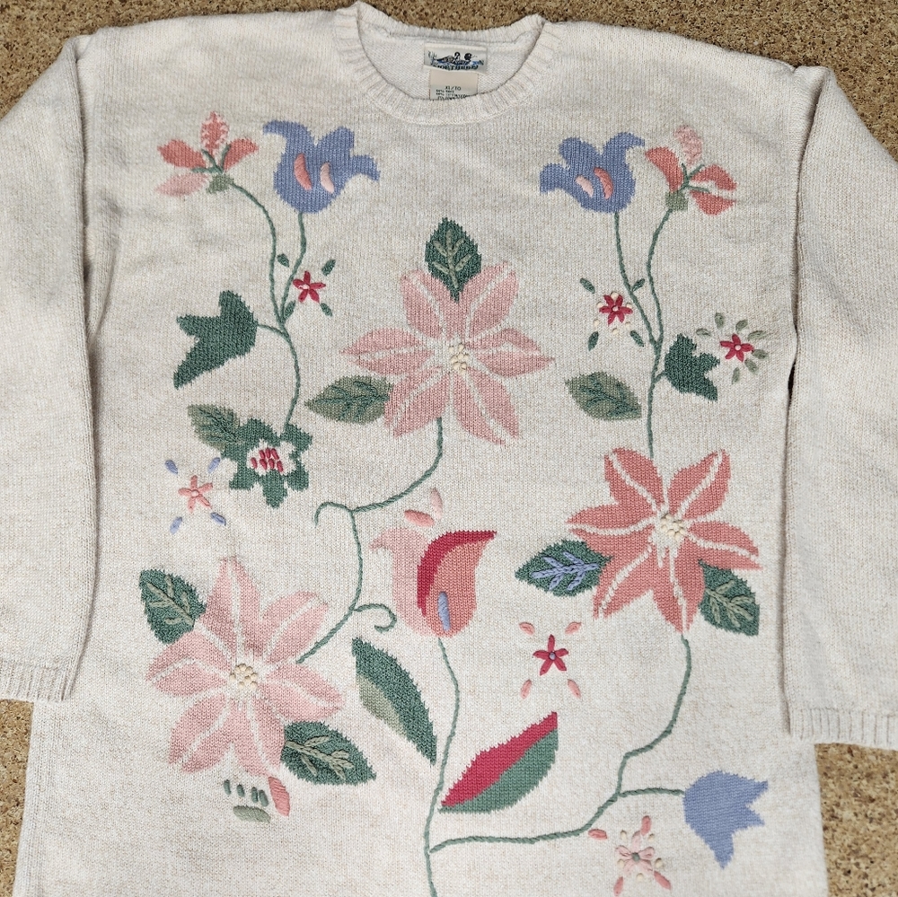 Northern Reflections Floral Sweater Size XL - Picture 3 of 9